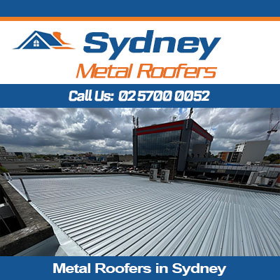 Silver corrugated metal roof on modern two story home in Sydney
